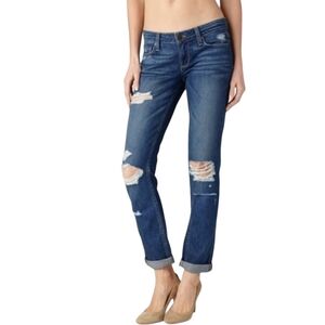 Paige Jimmy Jimmy Skinny Womens Size 28 Blue Distressed Boyfriend Jeans